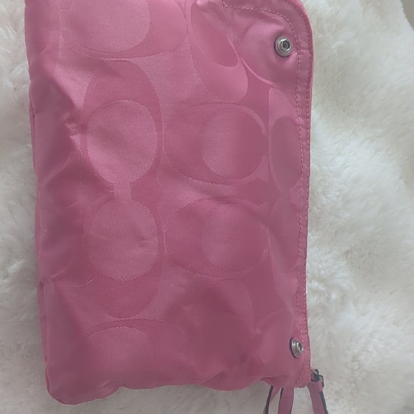 Coach Pink Travel Tote Bag with Monogram Pattern - Picture 12 of 16